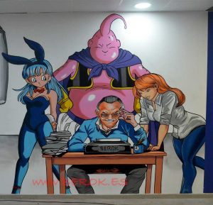 graffiti Stan Lee Buu Bulma Goku